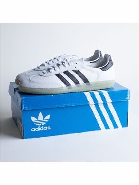 ADIDAS / FA JASON DILL SAMBAS SIZE 10.5 WHITE / BLACK / GOLD